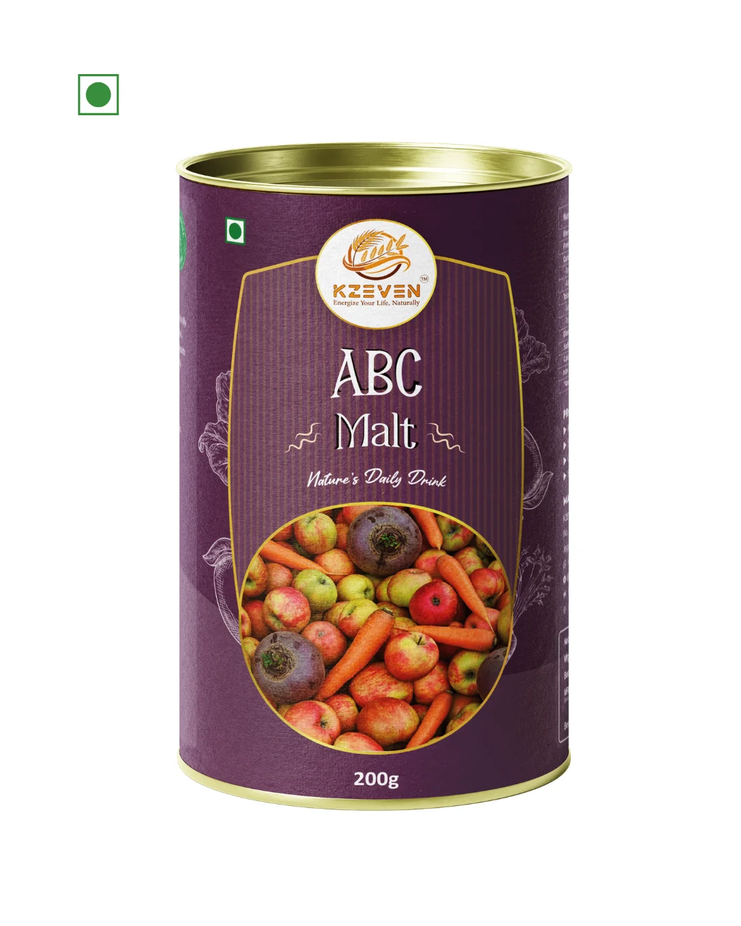 Kzeven Natural ABC Malt Powder (Apple, Beetroot, Carrot) | 200g/300g