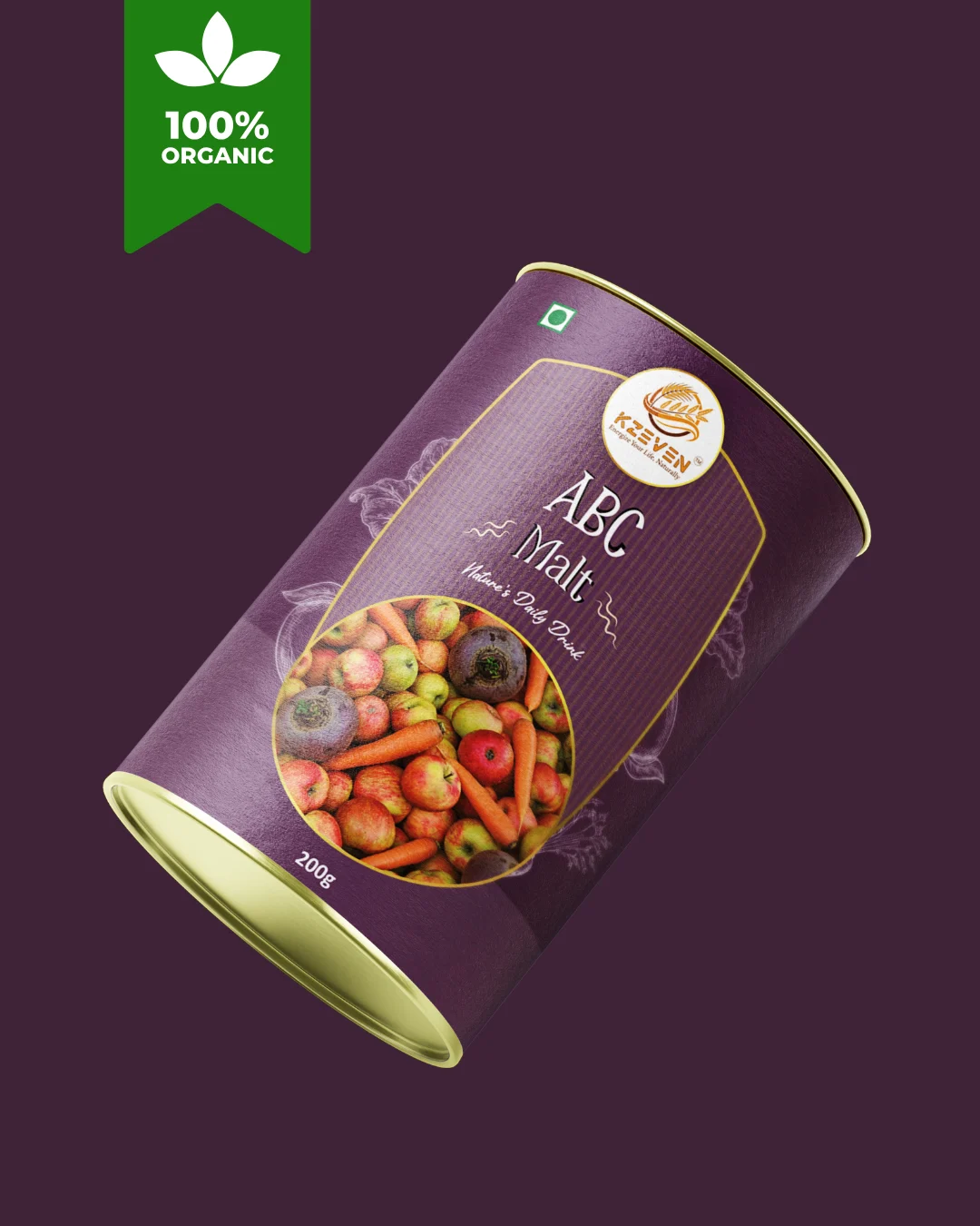 Kzeven Natural ABC Malt Powder (Apple, Beetroot, Carrot) | 200g/300g - Image 2