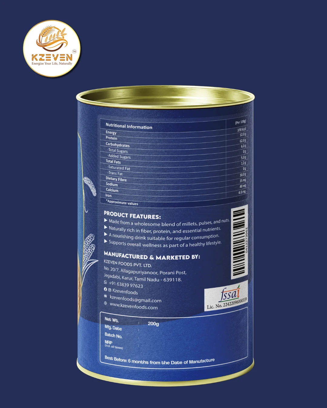 Kzeven Nutrient-Rich Millet Malt Powder | 200g/300g - Image 3