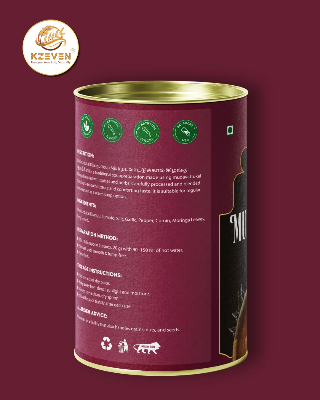 Kzeven Traditional Mudavatukal Kilangu Soup Mix | 100g - Image 3